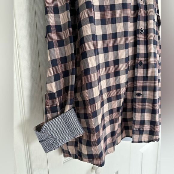 Johnston & Murphy Plaid Button Down Shirt Long Sleeve Cotton Mens XL - Picture 7 of 14